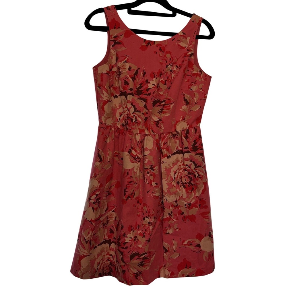 The Limited Pink Floral Fit & Flare‎ Sleeveless V-Back Dress w/ Pockets Size 2